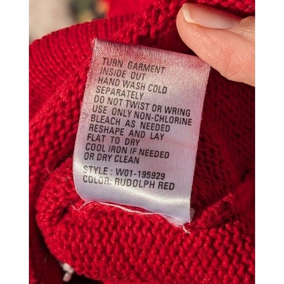 David‎ Brooks Christmas Sweater Womens M Rudolph Red Santa Charms Vtg - Picture 5 of 13